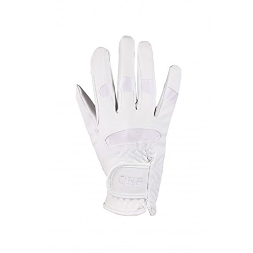 QHP Reithandschuhe Handschuhe Multi luftdurchlässig Stretch Klett (Weiß, S) von QHP