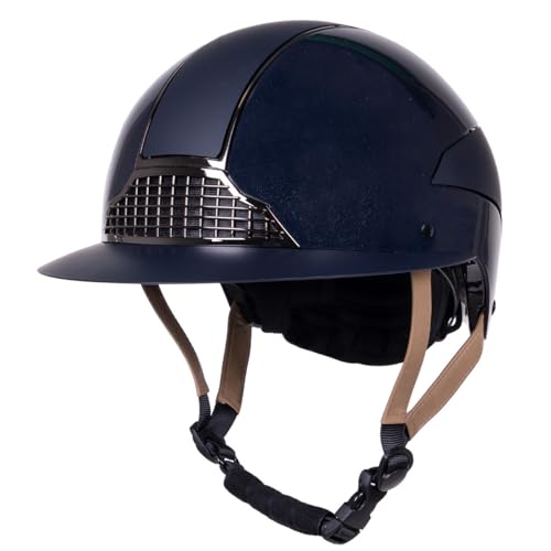 QHP Reithelm Miami Polo Visor Dunkelblau - 57-59 cm von QHP