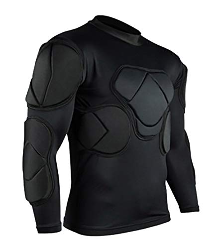 QIKEGooods Herren gepolsterte Fußball-Schutzausrüstung Set Trainingsanzug für Fußball Rugby Basketball Paintball Rib Protector für Herren, Herren, Langes Shirt 2, m QIKEGooods Herren gepolsterte Fußball-Schutzausrüstung Set Trainingsanzug für Fußball Rugby Basketball Paintball Rib Protector für Herren, Herren, Langes Shirt 2, m von QIKEGooods