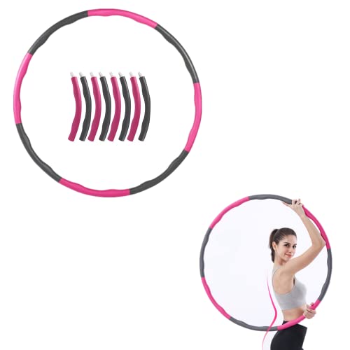 Hula Hoop Reifen Erwachsene, Hulahuppreif Zum Abnehmen,Fitness Hula Hoop Reifen,Geeignet für Massage zu Hause/im Freien/Büro, Fitness, Gewichtsverlust, Formgebung, Abnehmbar, Leicht zu Tragen, 1kg von Qimu