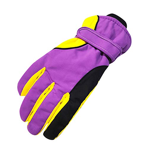 QINQNC Damen rutschfest Wandern Fahren Handschuhe Männer Frauen Winter Outdoor-Winddicht Handschuh Skifahren warm Bergsteigen im freien Herren Verdickte Fleecefutter Strick Warme (Yellow, One Size) von QINQNC