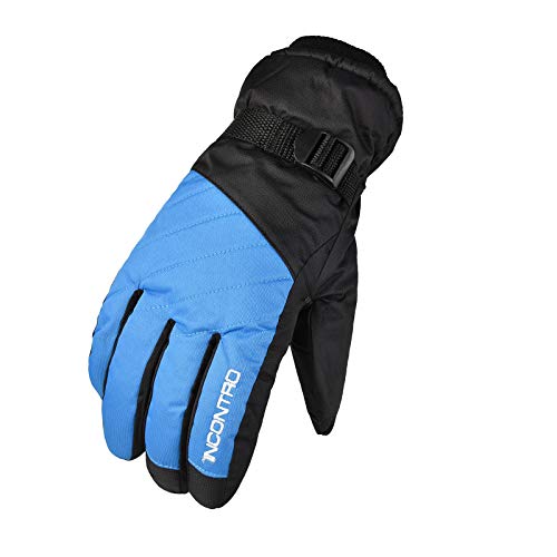 QINQNC Frauen Verdickte Strickhandschuhe Damen Camping Winter-Skihandschuh Männer und Frauen warme und frostfeste Handschuhe Damen Winter Winddicht Winterhandschuhe (Blue, One Size) von QINQNC