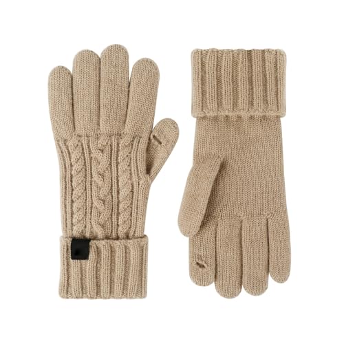 QINQNC Herren Damen Winddicht Touchscreen Handschuhe Winterhandschuhe, Handschuhe für Damen, kaltes Wetter, Winterhandschuhe, Damen, warme Strickhandschuhe Damen Warme Skihandschuhe Für (Khaki, A) von QINQNC