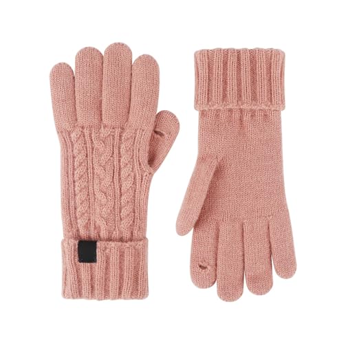 QINQNC Herren Damen Winddicht Touchscreen Handschuhe Winterhandschuhe, Handschuhe für Damen, kaltes Wetter, Winterhandschuhe, Damen, warme Strickhandschuhe Damen Warme Skihandschuhe Für (Pink, A) von QINQNC