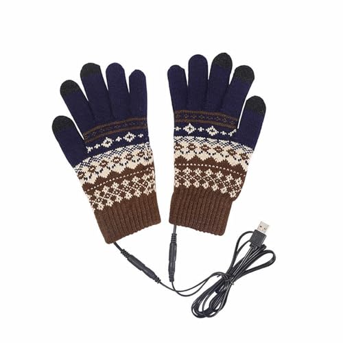 QINQNC Männer Anti Rutsch Fingerhandschuhe Radfahren Heizung Handschuhe Winter Druck Handschuhe Handschuhe Warme Männer Kreative Handy Dicke Erwachsene Und Frauen Touchscreen Wandern (Blue, One Size) von QINQNC