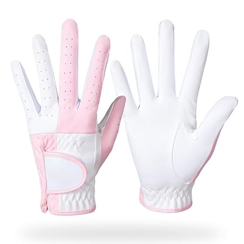 QIUSHIBO Golfhandschuhe Damen Golf Tennis Handschuhe rutschfeste Atmungsaktive Mikrofaser Handschuhe Rosa Blau Mode Damen EIN Paar Handschuhe Golfhandschuhe Damen(Pink.,19) von QIUSHIBO