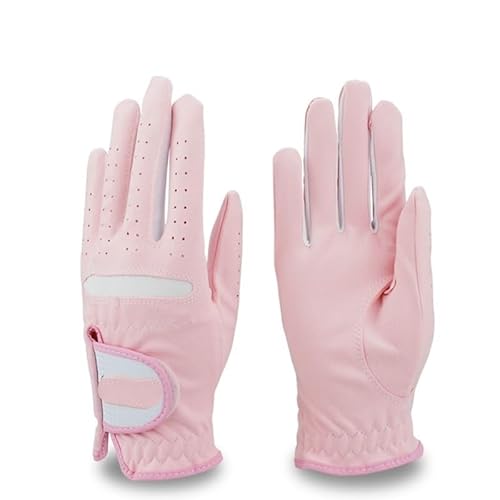 QIUSHIBO Golfhandschuhe Farbe Atmungsaktiv Weichen Stoff for Frauen Outdoor Training Golf Golfhandschuhe Damen(1 Pair Pink,18 Medium) von QIUSHIBO