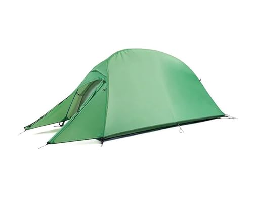 Tunnelzelte 1-Personen-Zelt, Outdoor, Camping, Wandern, Klettern, Ultraleicht, doppellagig, für Rucksacktouren, Sonnenschutz mit Stellfläche biwakzelt(1P - 210T Green) von QIUYMGFG