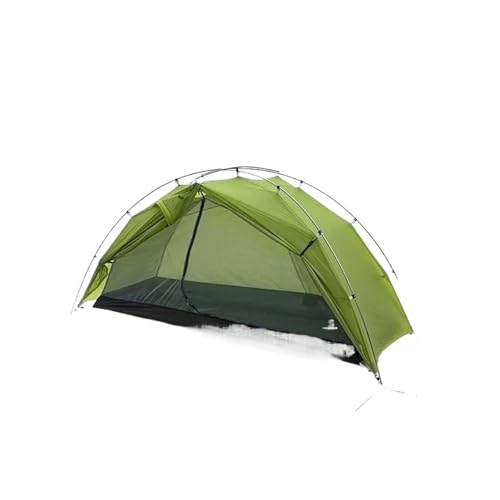 Tunnelzelte Campingzelt, einzelnes 15D-Nylon, Ultraleicht, tragbar, für den Außenbereich, 3/4-Jahreszeiten-Zelt, doppellagig, für Klettern, Wandern biwakzelt(Green-3season) von QIUYMGFG