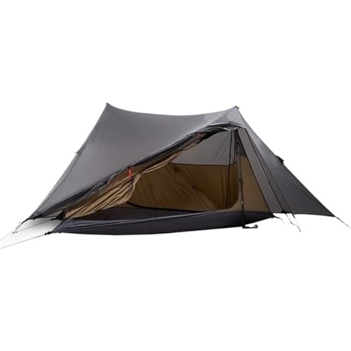 Tunnelzelte Doppelseitig silikonbeschichtetes Doppel-A-Pyramiden-15D-Nylon-Stabloses Camping-Wander-Ultraleichtzelt für den Außenbereich biwakzelt(4S Double Full Set) von QIUYMGFG