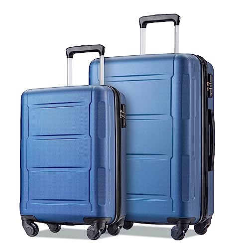 QIYIGS 2er Set Erweiterbares Gepäck, 20 + 28 Zoll Handgepäck Koffer mit TSA Schloss/Rollen Rollkoffer für den Urlaub von QIYIGS