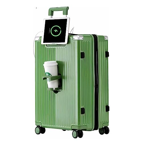 QIYIGS Erweiterbares Gepäck mit Rädern/USB-Anschluss/Getränkehalter/TSA-Zollschloss-Koffer für Reisen, Urlaub von QIYIGS