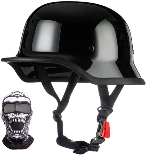 Retro Deutscher Stil Motorrad Halbhelm Retro Halbschalenhelm mit DOT/ECE Genehmigt Vintage Offenem Helm Jet-Helm Für Männer Und Frauen Fahrrad Cruiser Chopper Moped Roller K,M=54-57CM Retro Deutscher Stil Motorrad Halbhelm Retro Halbschalenhelm mit DOT/ECE Genehmigt Vintage Offenem Helm Jet-Helm Für Männer Und Frauen Fahrrad Cruiser Chopper Moped Roller K,M=54-57CM von QKBMFK