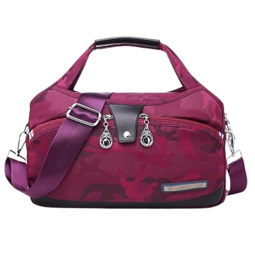 QKCQQTS Beautifuldeer Anti-Diebstahl-Handtasche für Damen, modische wasserdichte Anti-Diebstahl-Handtasche, Umhängetasche für Damen (Camouflage Purple,One Size) von QKCQQTS