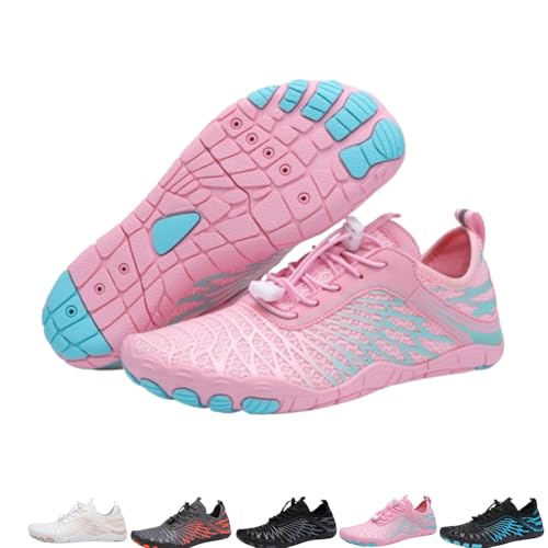 QKCQQTS Grounded Footwear für Damen und Herren, Grounded Neuropathie-Schuhe, Barfußschuhe, wasserdichtes, rutschfestes Trailrunning (Pink,13 Women/11 Men) von QKCQQTS