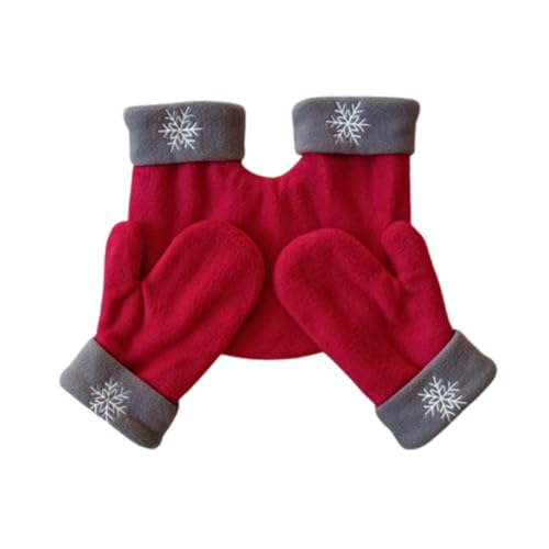 QKCQQTS Händchenhaltende Handschuhe für 2 Personen, warme Handschuhe, Weihnachtshandschuhe für Paare, Fäustlinge für Paare, Fäustlinge für Zwei Personen (Red-01,One Size) von QKCQQTS