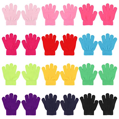 QKURT 12 Paare von Kinderhandschuhe, Magische Stretch Handschuhe Voller Finger Kinder Handschuhe für 3~6 Jahre alte Kinder Mädchen Jungen von QKURT