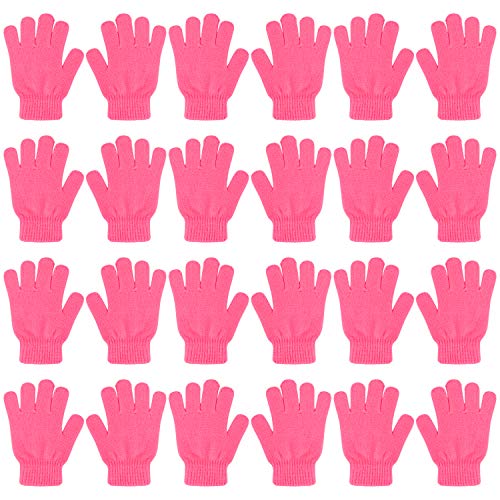 QKURT 12 Paare von Kinderhandschuhe, Magische Stretch Handschuhe Voller Finger Kinder Handschuhe für 5~13 Jahre alte Kinder Mädchen Jungen von QKURT