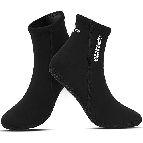 QKURT 2mm Neopren Tauchersocken, Neoprenanzug Socke für Tauchen, Schnorcheln und Wassersport, Anti-Rutsch Flossen Socken für Männer Frauen von QKURT