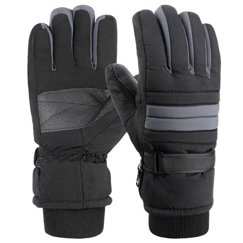 QKURT Herren-Thermohandschuhe, wasserdichte Winterhandschuhe für Erwachsene winddichte warme Handschuhe Kletterhandschuhe Fahrradhandschuhe Laufhandschuhe Wanderhandschuhe Angelhandschuhe von QKURT