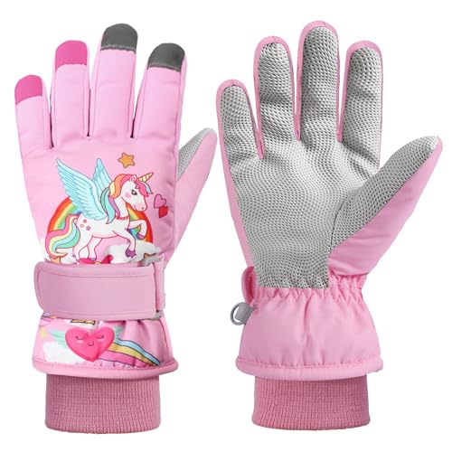 QKURT Kinder Ski Handschuhe, Mädchen Dicke Winter warme Handschuhe rosa Winddicht Schnee Fäustlinge Kinder kaltes Wetter Handschuhe Rodeln Handschuhe Snowboard Handschuhe QKURT Kinder Ski Handschuhe, Mädchen Dicke Winter warme Handschuhe rosa Winddicht Schnee Fäustlinge Kinder kaltes Wetter Handschuhe Rodeln Handschuhe Snowboard Handschuhe von QKURT