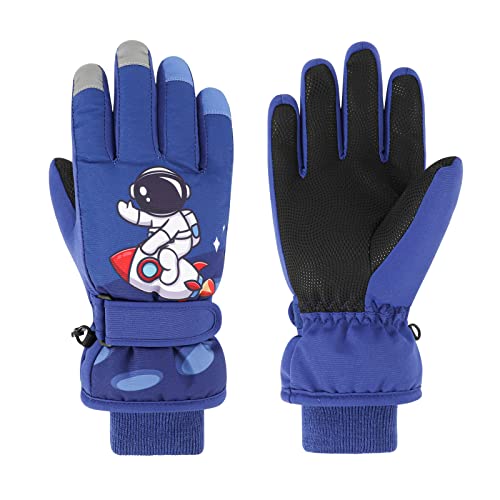 QKURT Skihandschuhe für Kinder, Warme Winter-Schneehandschuhe für Kinder wasserdichte Dicke Kinderhandschuhe Fäustlinge mit Astronautenmuster für Jungen und Mädchen QKURT Skihandschuhe für Kinder, Warme Winter-Schneehandschuhe für Kinder wasserdichte Dicke Kinderhandschuhe Fäustlinge mit Astronautenmuster für Jungen und Mädchen von QKURT