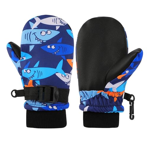 QKURT Skihandschuhe für Kinder, wasserdichte Schneehandschuhe für den Winter, Kinder-Skihandschuhe mit Haimuster für 2-8 Jahre alte Jungen und Mädchen QKURT Skihandschuhe für Kinder, wasserdichte Schneehandschuhe für den Winter, Kinder-Skihandschuhe mit Haimuster für 2-8 Jahre alte Jungen und Mädchen von QKURT
