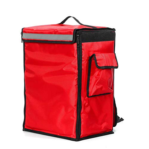 Lebensmittel-Liefertasche, 42 l, wärmeisolierte Tasche, tragbare Pizza-Lebensmittel-Liefertasche, Picknick-Aufbewahrung, Roller-Rucksack, Kühltaschen, faltbares Isolierpaket (Farbe: Rot) ( Color : Red von QLINMY