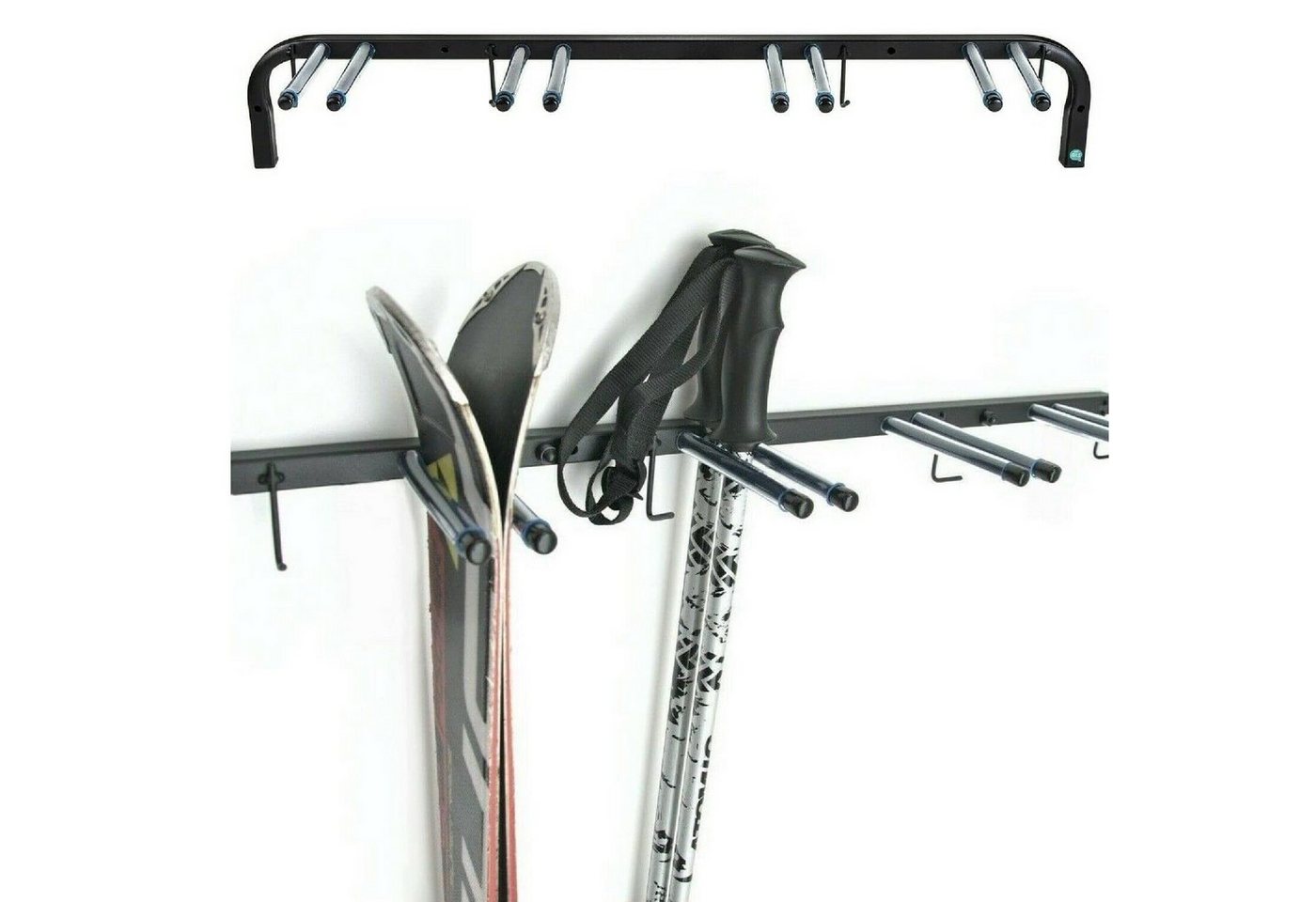 QLS N1-N4 Halterung, (mit Montagesatz, Skihalterung Wand Skihalter 1-4 Paar Nordic Walking Stöcke 5 Varianten) von QLS