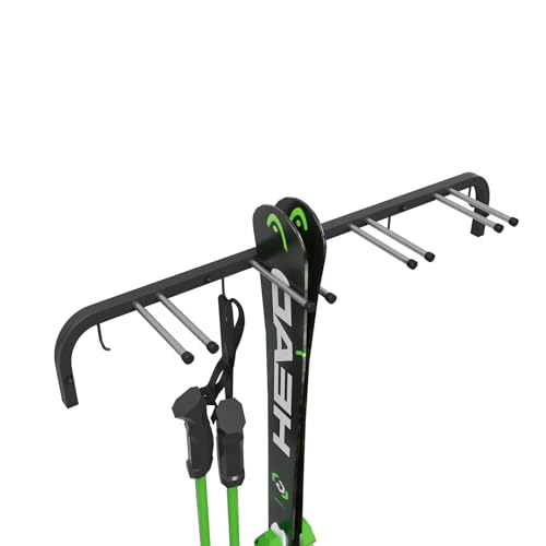 Skihalterung N3 Wand Skihalter für 4 Paare 83 cm Nordic Walking Trekking Stöcke Skiträger Hakenleiste mit schützender Gummierung zur platzsparenden Aufbewahrung Skihalterung N3 Wand Skihalter für 4 Paare 83 cm Nordic Walking Trekking Stöcke Skiträger Hakenleiste mit schützender Gummierung zur platzsparenden Aufbewahrung von QLS