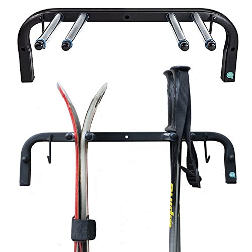 QLS Skihalterung Wand Skihalter für 2 Paare 47 cm Nordic Walking Trekking Stöcke Skiträger Hakenleiste mit schützender Gummierung zur platzsparenden Aufbewahrung N3 2 QLS Skihalterung Wand Skihalter für 2 Paare 47 cm Nordic Walking Trekking Stöcke Skiträger Hakenleiste mit schützender Gummierung zur platzsparenden Aufbewahrung N3 2 von QLS