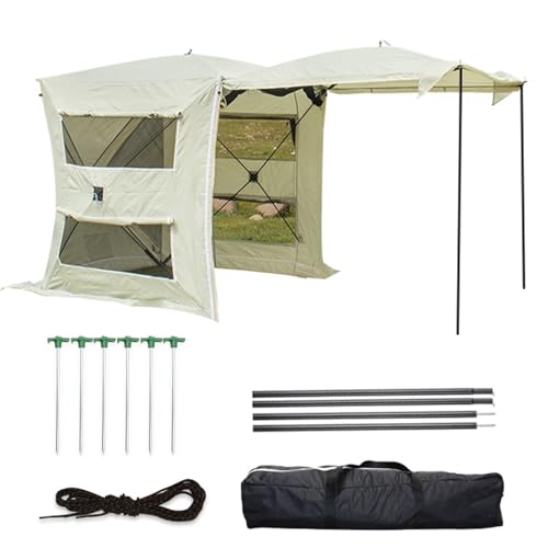 QLXYYFC Campingzelt für Den Kofferraum Eines SUV, 450D Oxford, Wasserdicht, Schatten Spendendes Markisenzelt, Einfach Aufzustellen Und Zu Transportieren, für Familiencamping, Picknicks(Beige,Small) von QLXYYFC