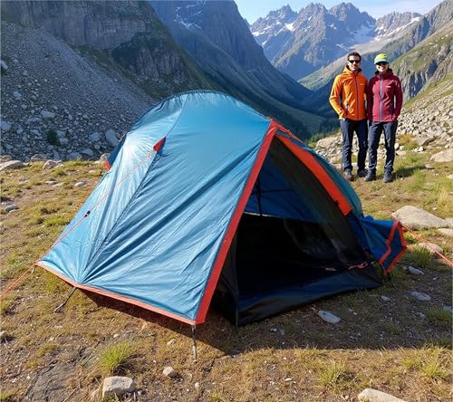 TREKKINGZELT 1 Person bis 2, Tunnelzelt Einstab Ultraleicht, schneller Aufbau, kleines Packmass, wasserdicht 3000 mm WS, Doppelwand Hiking Backpacking Outdoor Zelt TREKKINGZELT 1 Person bis 2, Tunnelzelt Einstab Ultraleicht, schneller Aufbau, kleines Packmass, wasserdicht 3000 mm WS, Doppelwand Hiking Backpacking Outdoor Zelt von QMBasic
