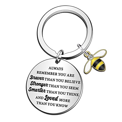 QMVMV Schlüsselanhänger mit Aufschrift "Always Remember You Are Braver Than You Believe", für Damen und Herren, inspirierendes Geschenk, Familie, Geburtstag, beste Freundin, Weihnachten QMVMV Schlüsselanhänger mit Aufschrift "Always Remember You Are Braver Than You Believe", für Damen und Herren, inspirierendes Geschenk, Familie, Geburtstag, beste Freundin, Weihnachten von QMVMV