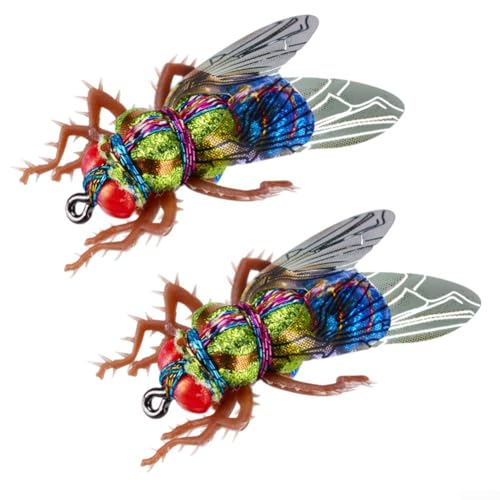 Angelhaken Fliegen Stonefly Köder für Forellen Barsch Äschen, 2 Stück, Kunststoffmaterial von QOXEZY