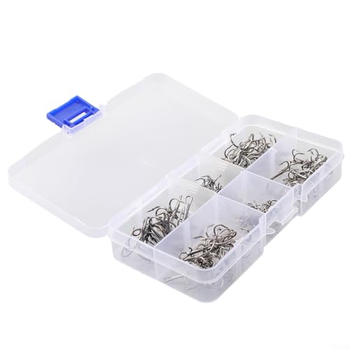 Fachmännisch gefertigtes komplettes Set mit 110 Drillingshaken aus starken Materialien von QOXEZY