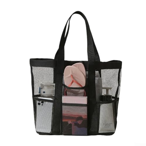 QOXEZY Netz-Duschtasche, tragbare Aufbewahrungstasche zum Aufhängen, Dusch-Kulturbeutel, schnell trocknend, hängender Organizer für Fitnessstudio, Schlafsaal, Strand, Pool, Wie abgebildet, L with von QOXEZY