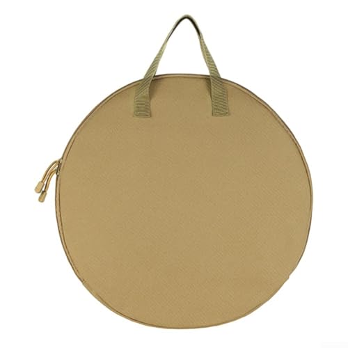 QOXEZY Outdoor BBQ Bratpfannenhalter Tasche aus 600D Oxford Material für einfachen Transport (Khaki rund) von QOXEZY