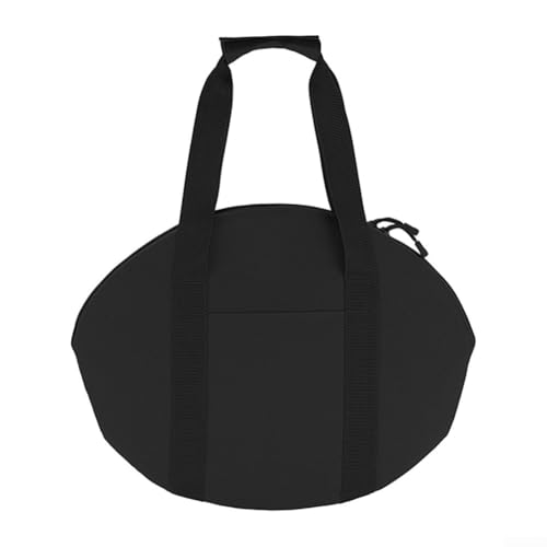 QOXEZY Outdoor BBQ Bratpfannenhalter Tasche aus 600D Oxford Material für einfachen Transport (schwarz oval) von QOXEZY