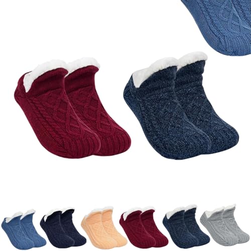 Admissioni Thermosocken, Admissioni Indoor-Thermosocken, Fleece-gefütterte Thermo-Hausschuhsocken, Wintersocken für Zuhause von QPASRLAL