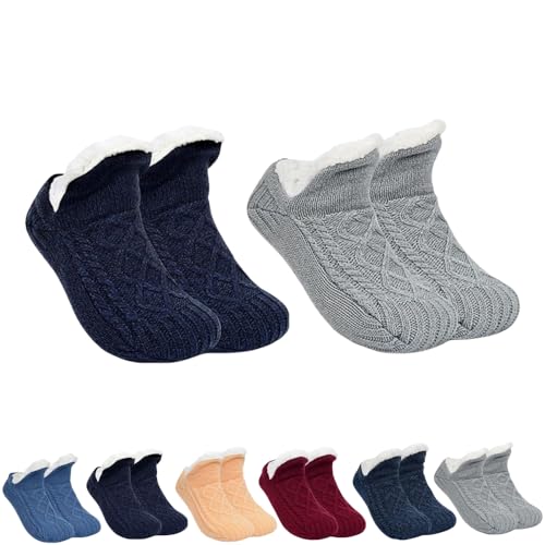 Admissioni Thermosocken, Admissioni Indoor-Thermosocken, Fleece-gefütterte Thermo-Hausschuhsocken, Wintersocken für Zuhause von QPASRLAL