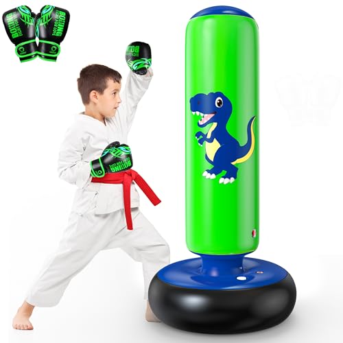 QPAU Boxsack Kinder, Aufblasbarer Standboxsack für 3-8 Kinder, Geschenke FüR Jungen Und MäDchen, Boxsack Stehend Kinder Set für Die Praxis Karate, Taekwondo, MMA (Blau, 48 Zoll) QPAU Boxsack Kinder, Aufblasbarer Standboxsack für 3-8 Kinder, Geschenke FüR Jungen Und MäDchen, Boxsack Stehend Kinder Set für Die Praxis Karate, Taekwondo, MMA (Blau, 48 Zoll) von QPAU