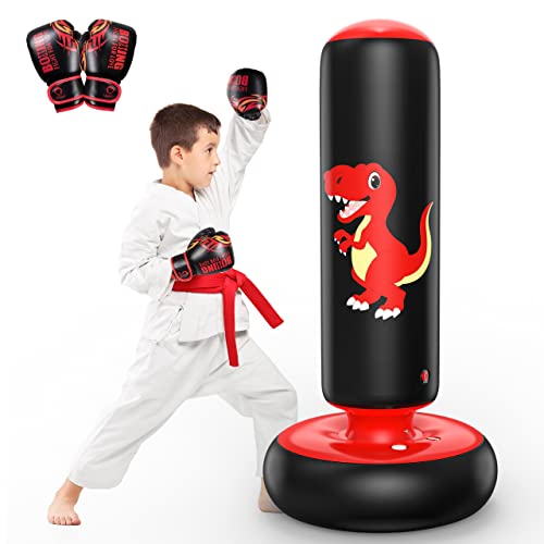 QPAU Boxsack Kinder, Aufblasbarer Standboxsack für 3-8 Kinder, Geschenke FüR Jungen Und MäDchen, Boxsack Stehend Kinder Set für Die Praxis Karate, Taekwondo, MMA QPAU Boxsack Kinder, Aufblasbarer Standboxsack für 3-8 Kinder, Geschenke FüR Jungen Und MäDchen, Boxsack Stehend Kinder Set für Die Praxis Karate, Taekwondo, MMA von QPAU
