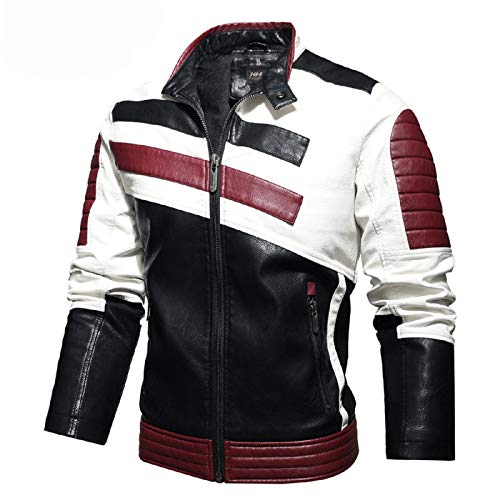 QQA Herren Echtleder Bikerjacke Rindsleder Motorradjacke Leder Stadt Classic Vintage Motorrad Jacke,Rot,XL QQA Herren Echtleder Bikerjacke Rindsleder Motorradjacke Leder Stadt Classic Vintage Motorrad Jacke,Rot,XL von QQA