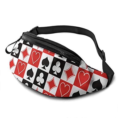 Grid Poker Spielkarten Bauchtasche Gürteltaschen für Damen & Herren, lässige Gürteltasche Umhängetasche mit verstellbarem Riemen für Outdoor Laufen Wandern Grid Poker Spielkarten Bauchtasche Gürteltaschen für Damen & Herren, lässige Gürteltasche Umhängetasche mit verstellbarem Riemen für Outdoor Laufen Wandern von QQIAEJIA