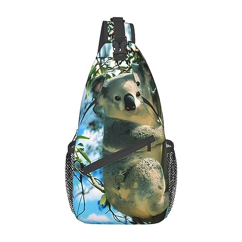 Bear Koala Bauchtasche für Herren Damen Hüfttasche Verstellbarer Gürtel Lässige Brusttasche Bauchtaschen für Reisen Sport Laufen Wandern Hüfttaschen, Schwarz , Einheitsgröße von QQLADY