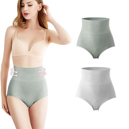 QQLADY Graphene straffende Vagina-Shapewear-Slips, Graphene Honeycomb Body Shaping Slips für Frauen, hoch taillierte Bauchkontrollunterwäsche (2PCS-c,M) von QQLADY