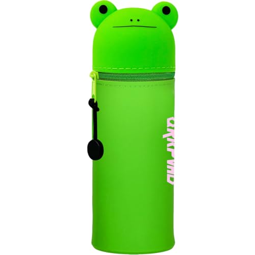 QRKPVHD 2 in 1 Weiche Silikontasche, Kawaii Federmäppchen, Tischstifthalter, Reißverschluss, Stiftetasche Buntstifte Marker, Büro, Uni, niedlicher Schulbedarf, Grüner Frosch Tier-Stifthalter, Mädchen QRKPVHD 2 in 1 Weiche Silikontasche, Kawaii Federmäppchen, Tischstifthalter, Reißverschluss, Stiftetasche Buntstifte Marker, Büro, Uni, niedlicher Schulbedarf, Grüner Frosch Tier-Stifthalter, Mädchen von QRKPVHD