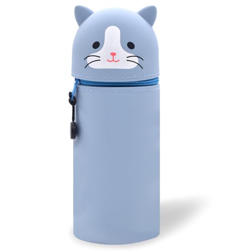 QRKPVHD 2 in 1 Weiche Silikontasche Kawaii Federmäppchen, Tischstifthalter, Reißverschluss, Stiftetasche Buntstifte Marker, Büro, Uni, niedlicher Schulbedarf, Kawaii Katze Tier-Stifthalter, Mädchen QRKPVHD 2 in 1 Weiche Silikontasche Kawaii Federmäppchen, Tischstifthalter, Reißverschluss, Stiftetasche Buntstifte Marker, Büro, Uni, niedlicher Schulbedarf, Kawaii Katze Tier-Stifthalter, Mädchen von QRKPVHD