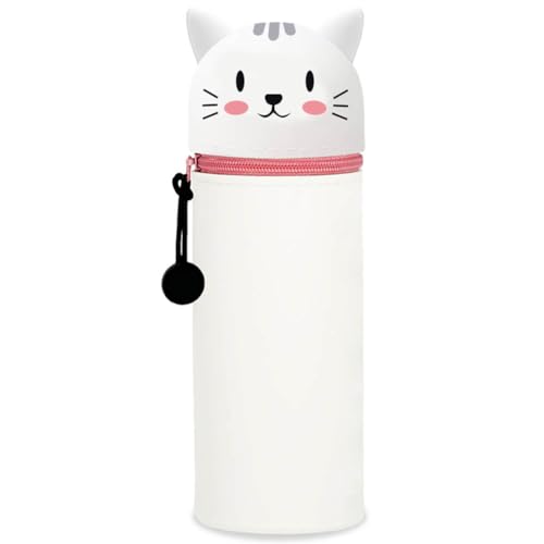 QRKPVHD 2 in 1 Weiche Silikontasche Kawaii Federmäppchen, Tischstifthalter, Reißverschluss, Stiftetasche Buntstifte Marker, Büro, Uni, niedlicher Schulbedarf, Kawaii Katze Tier-Stifthalter, Mädchen QRKPVHD 2 in 1 Weiche Silikontasche Kawaii Federmäppchen, Tischstifthalter, Reißverschluss, Stiftetasche Buntstifte Marker, Büro, Uni, niedlicher Schulbedarf, Kawaii Katze Tier-Stifthalter, Mädchen von QRKPVHD